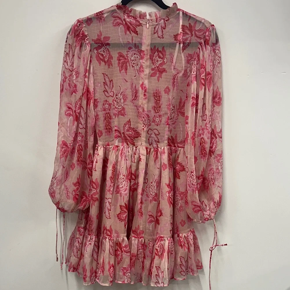 Indikah Floral Long Sleeve Dress - Pink s - Picture 7 of 8